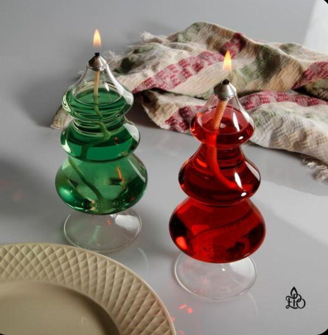 خرید و قیمت شمع پیرکس 2 تایی با سوخت مایع(بدون دود و بو ) مدل کاج کریسمس