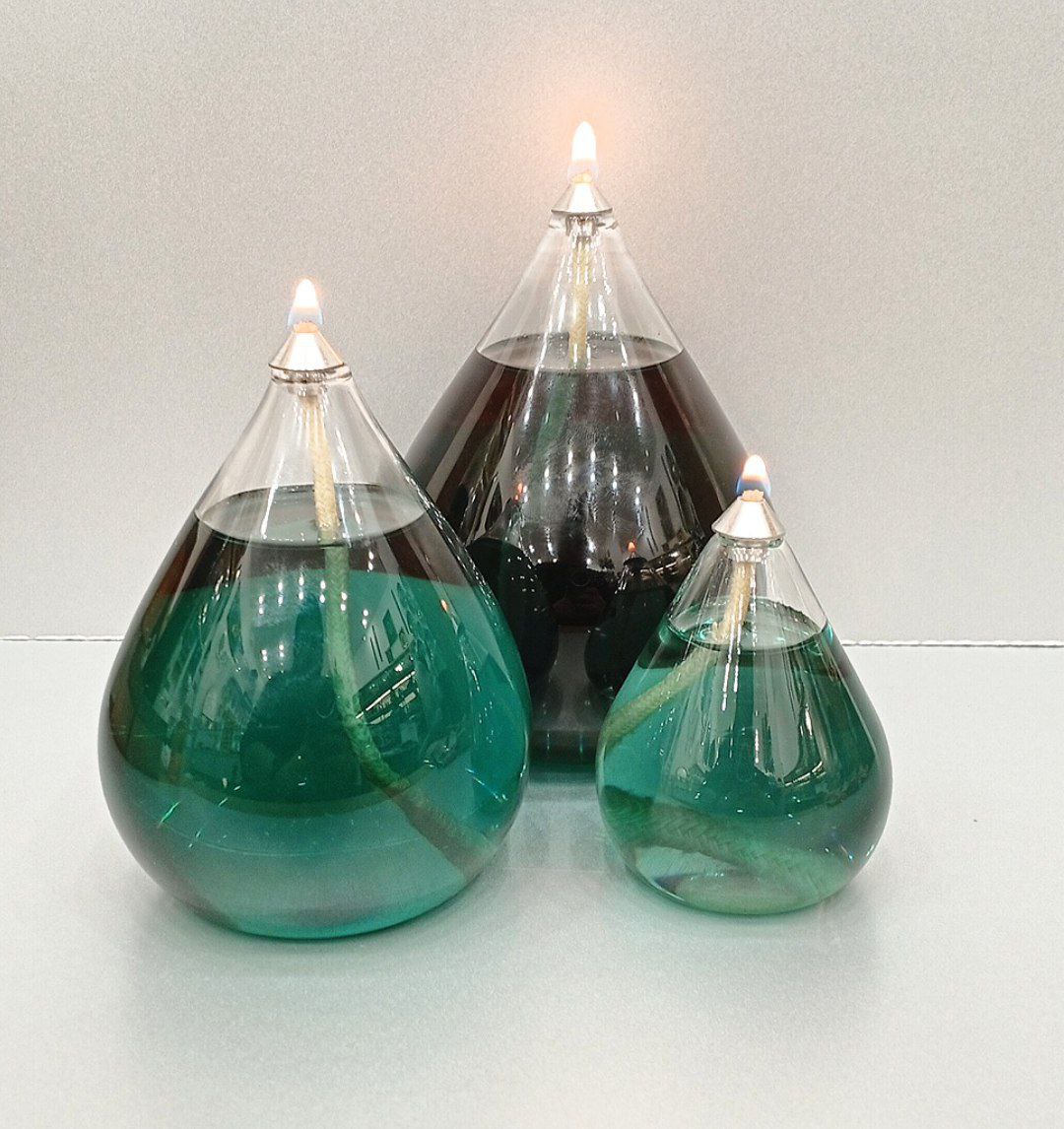 خرید و قیمت شمع پیرکس سه سایز با سوخت مایع مدل اشکی