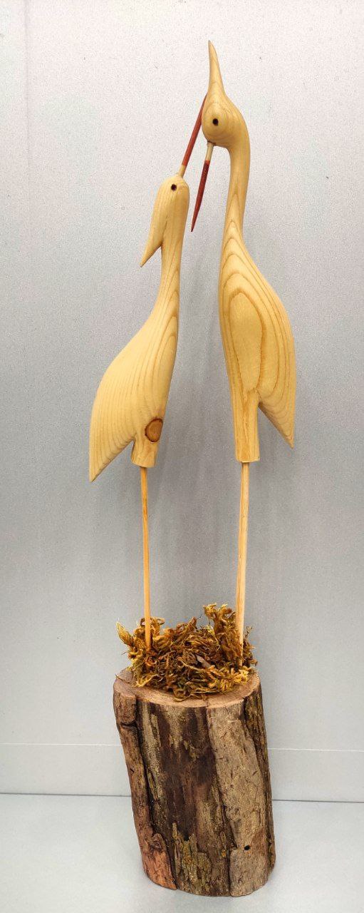 خرید و قیمت مجسمه حاجی لک لک/چوب طبیعی/ارتفاع 45 سانتیمتر