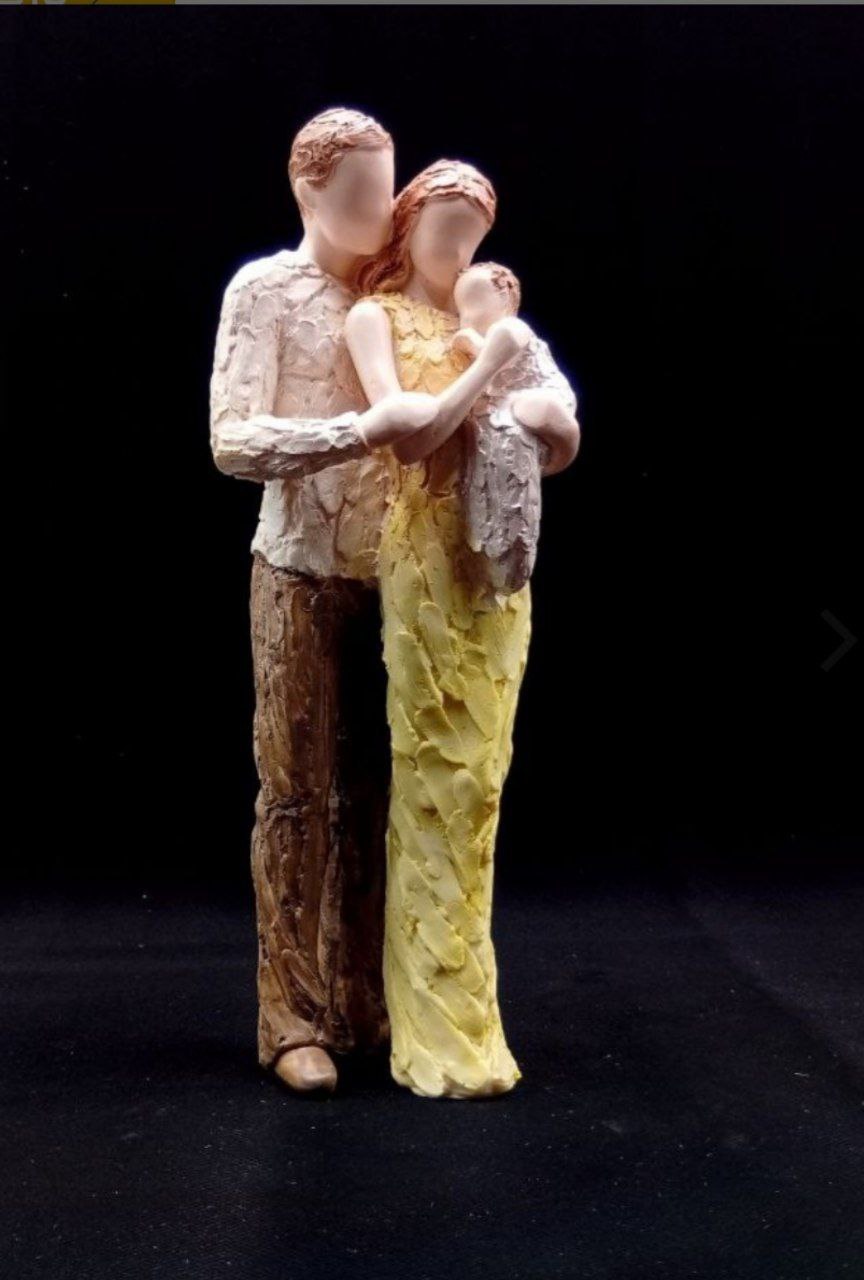 خرید و قیمت مجسمه زوج و کودک/ ارتفاع 27 سانتیمتر/کد 1212